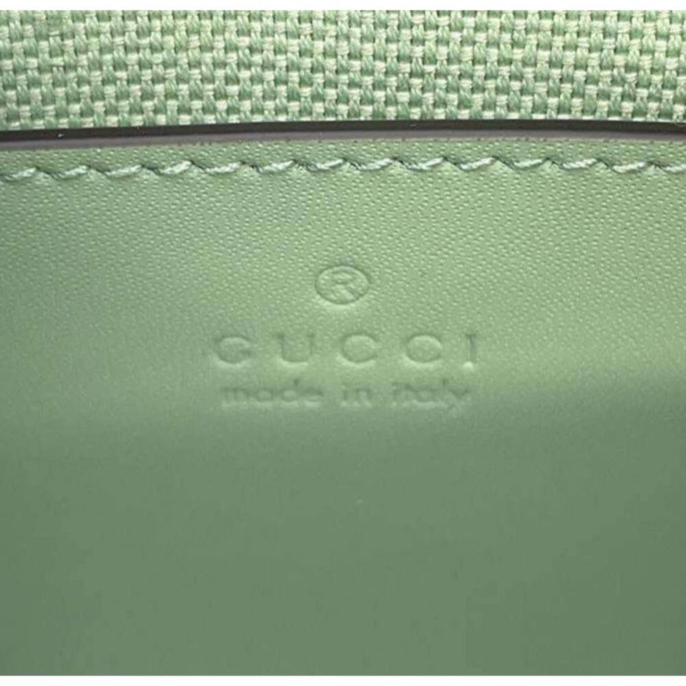 Gucci Ophidia Mini Paille Green GG Supreme Canvas Leather Shoulder Bag - Picture 3 of 4